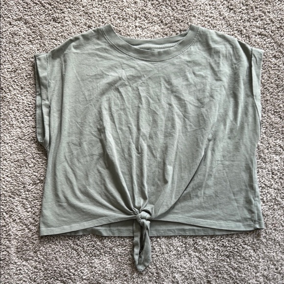 GAP Tops - Casual Knot-Front Top in Sage Green